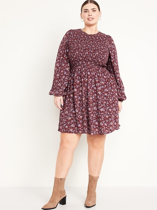 Image number 6 showing, Fit &amp; Flare Long-Sleeve Mini Dress