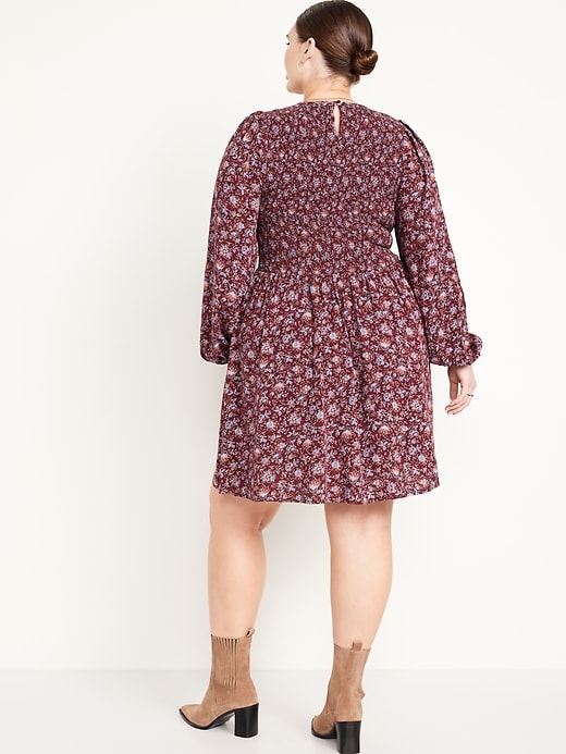 Image number 7 showing, Fit &amp; Flare Long-Sleeve Mini Dress