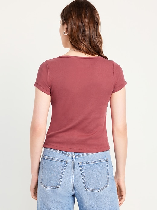 Image number 2 showing, Rib-Knit Button-Down Top