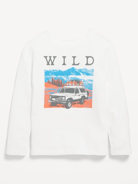 T-shirt à imprimé à manches longues pour tout-petit garçon - Blanc
