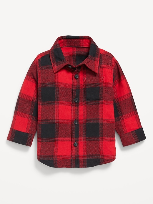 View large product image 1 of 1. Long-Sleeve Flannel Pocket Shirt for Baby