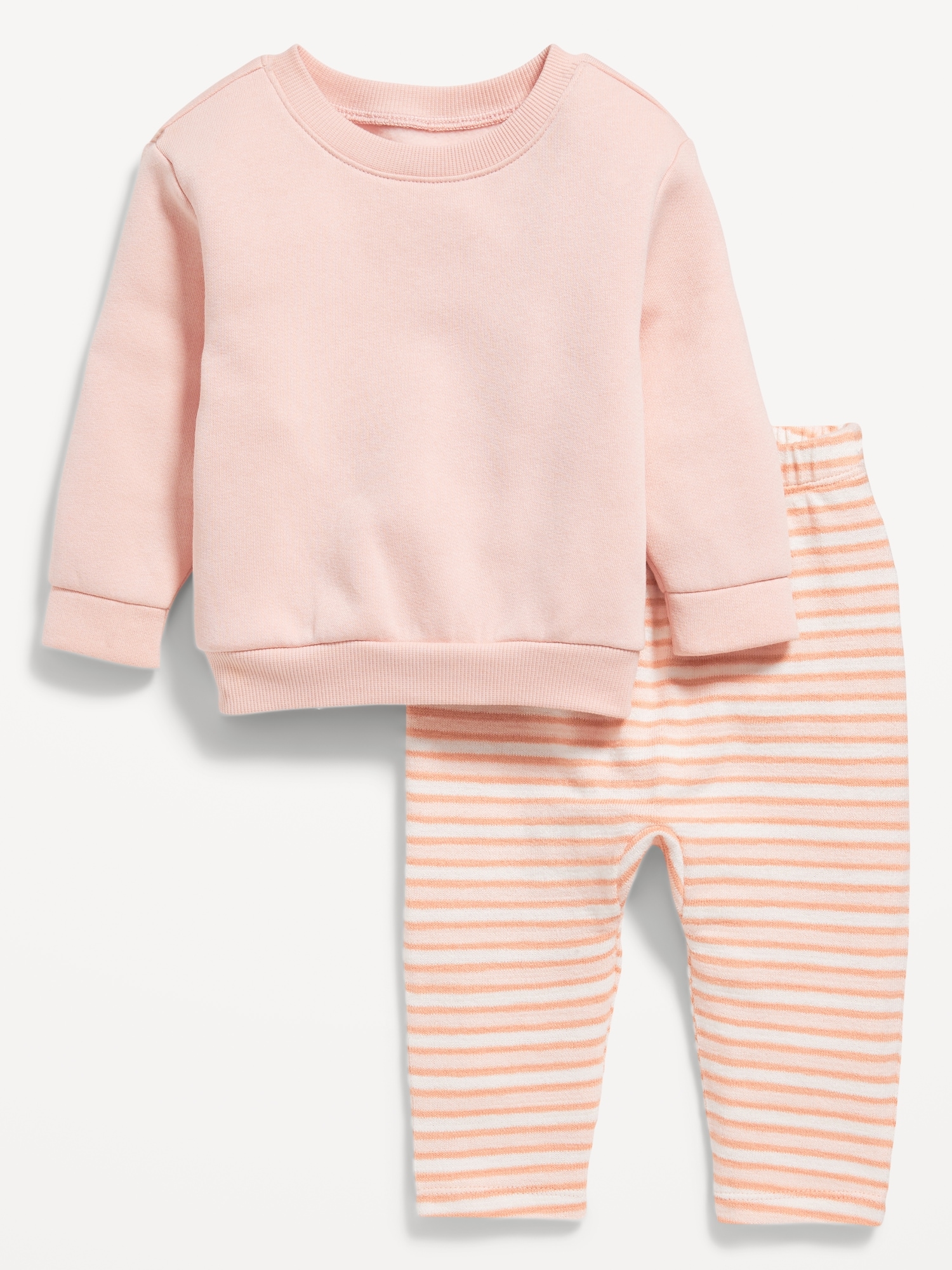 Ensemble chandail ras du cou et pantalon en coton ouaté pour Bébé