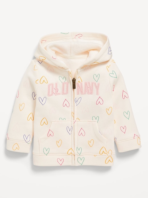 Voir une image plus grande du produit 1 de 2. Veste à capuchon à motif et logo avec glissière pour bébé