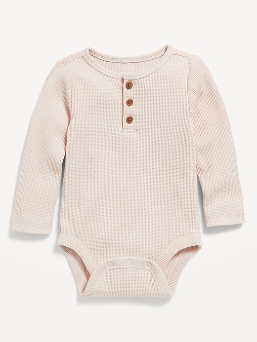 Voir une image plus grande du produit 1 de 1. Cache-couche henley en tricot isotherme à manches longues pour bébé