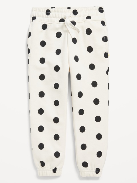 Pantalon de jogging en coton ouaté à motif et ourlet cintré pour toute-petite fille