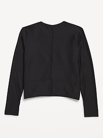 View large product image 4 of 4. Long-Sleeve Curved-Hem Performance Top for Girls