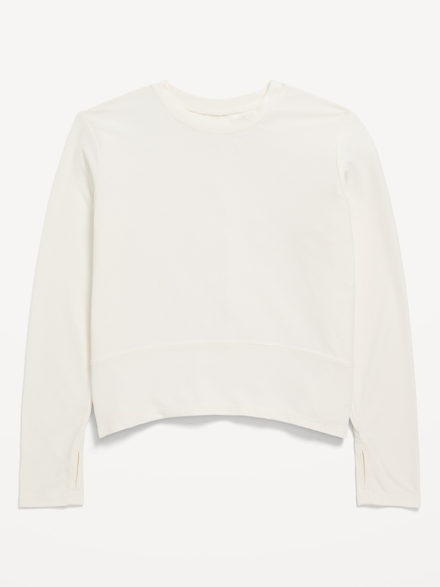 Long-Sleeve Curved-Hem Performance Top for Girls