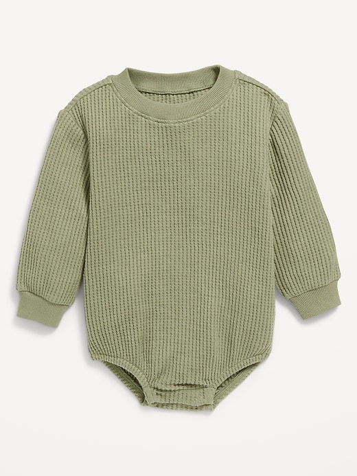 View large product image 1 of 1. Long-Sleeve Thermal-Knit Romper for Baby