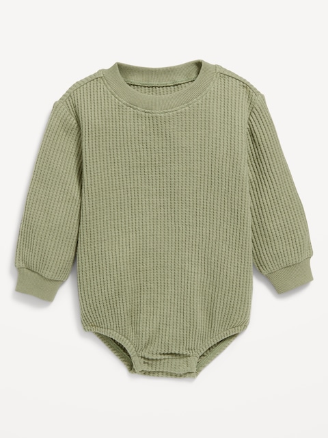 Long-Sleeve Thermal-Knit Romper for Baby