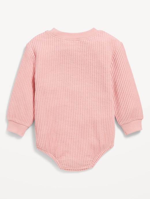 View large product image 2 of 3. Long-Sleeve Thermal-Knit Romper for Baby