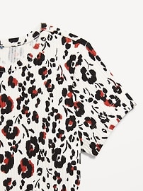 View large product image 4 of 4. Printed Short-Sleeve Ribbed Dress for Girls