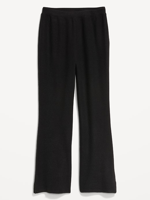 Image number 4 showing, High-Waisted Ribbed Crop Flare Lounge Pants