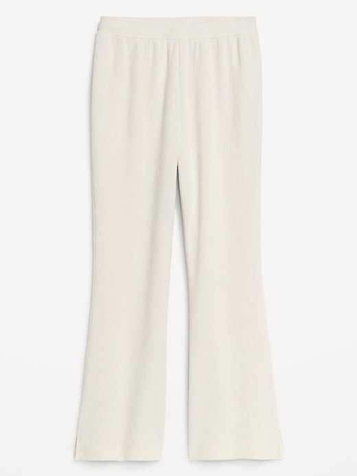 Image number 4 showing, High-Waisted Ribbed Crop Flare Lounge Pants