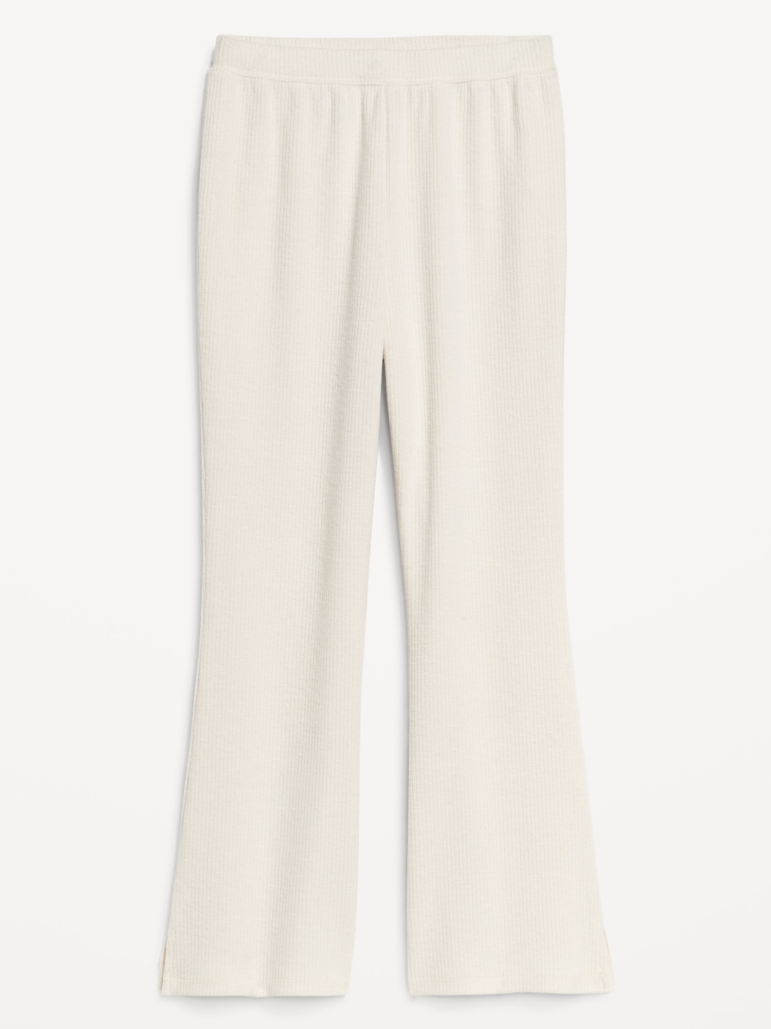 High-Waisted Ribbed Crop Flare Lounge Pants