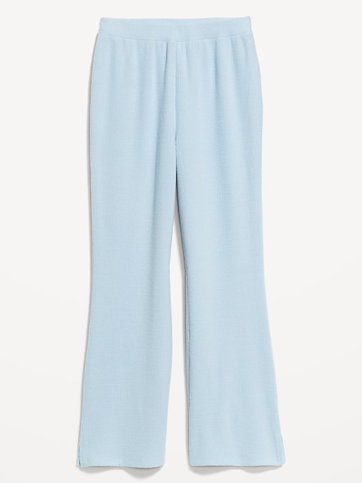 Image number 4 showing, High-Waisted Ribbed Crop Flare Lounge Pants