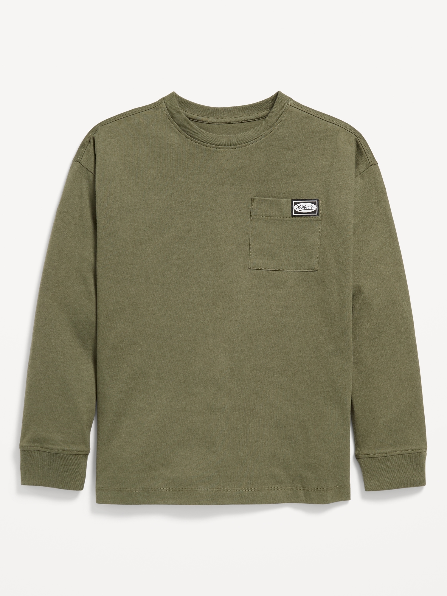 Long-Sleeve Oversized Pocket T-Shirt for Boys