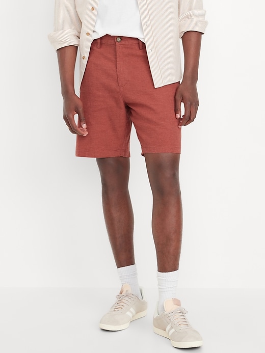 Image number 1 showing, Rotation Chino Linen-Blend Shorts -- 8-inch inseam