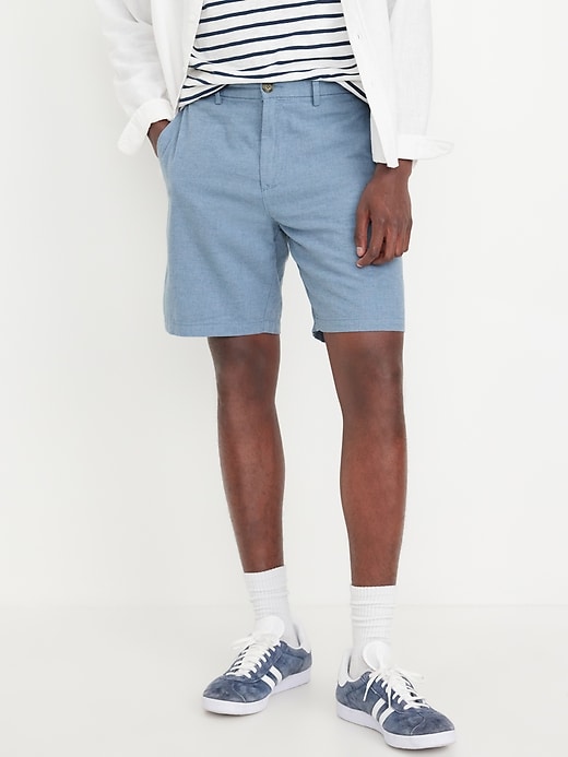 Image number 1 showing, Rotation Chino Linen-Blend Shorts -- 8-inch inseam