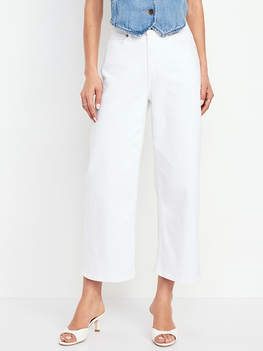 Image number 7 showing, Extra High-Waisted Sky-Hi Wide-Leg Crop Jeans