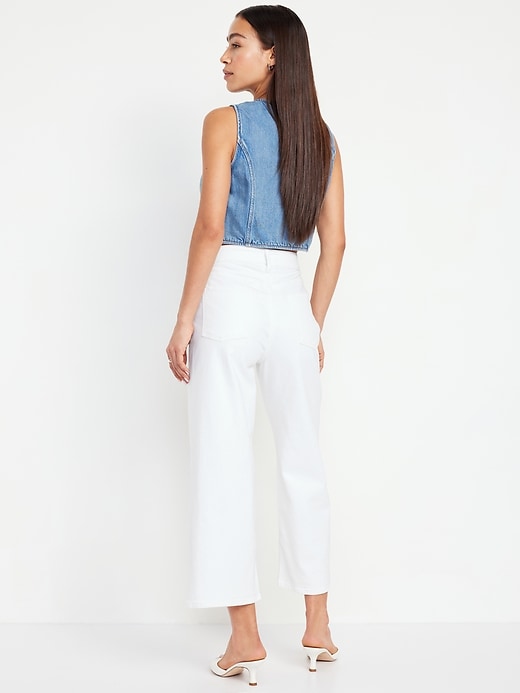 Image number 8 showing, Extra High-Waisted Sky-Hi Wide-Leg Crop Jeans