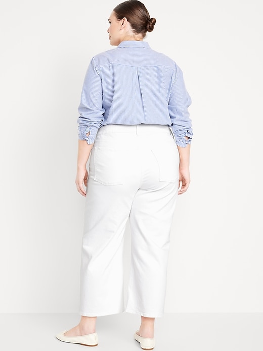 Image number 8 showing, Extra High-Waisted Sky-Hi Wide-Leg Crop Jeans