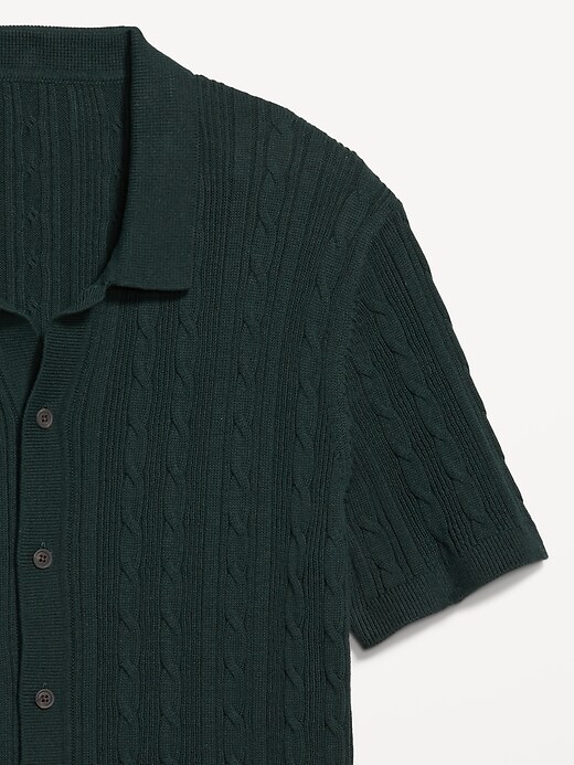 Image number 5 showing, Button-Down Cable-Knit Sweater