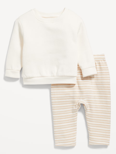 Crew-Neck Sweatshirt and Sweatpants Set for Baby