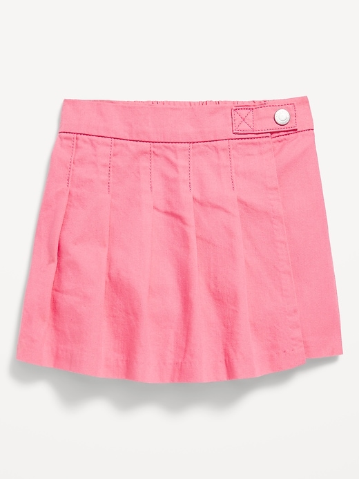 View large product image 1 of 3. High-Waisted Pleated Jean Skort for Toddler Girls