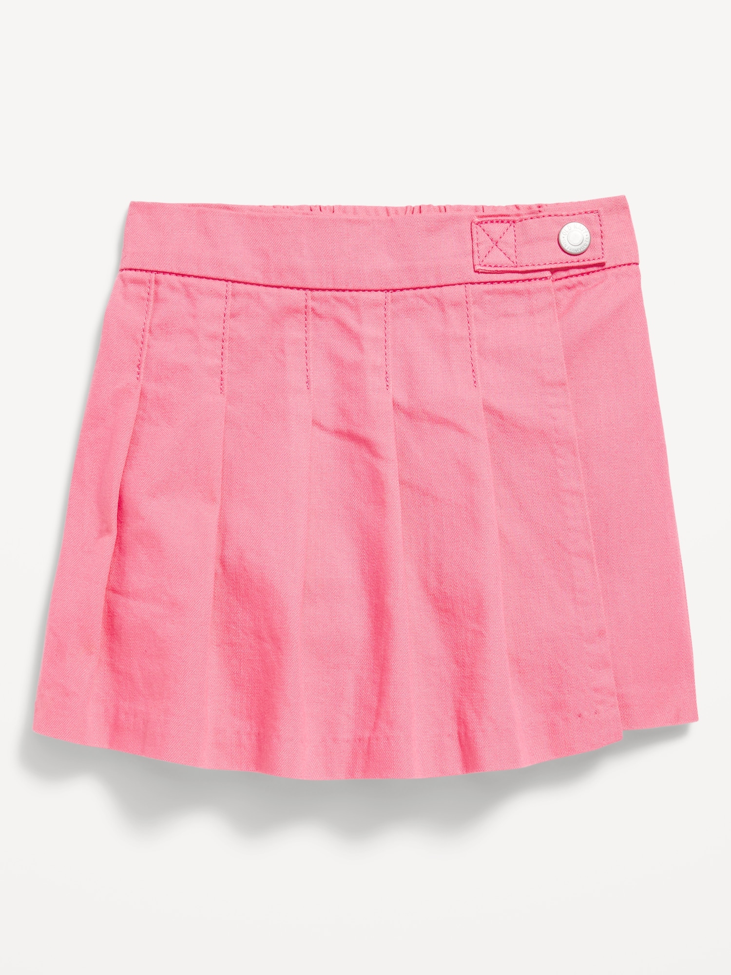 High-Waisted Pleated Jean Skort for Toddler Girls