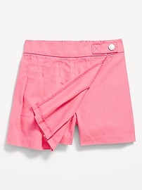 View large product image 3 of 3. High-Waisted Pleated Jean Skort for Toddler Girls