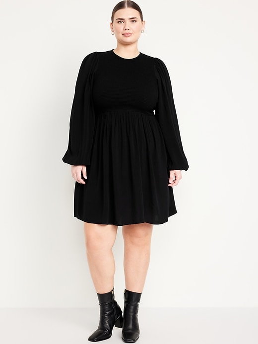 Image number 6 showing, Fit &amp; Flare Long-Sleeve Mini Dress