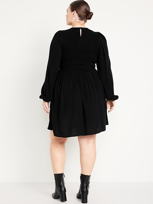 Image number 7 showing, Fit &amp; Flare Long-Sleeve Mini Dress