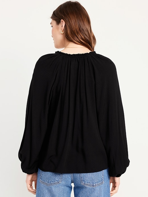 Image number 2 showing, Ruffled Split-Neck Top