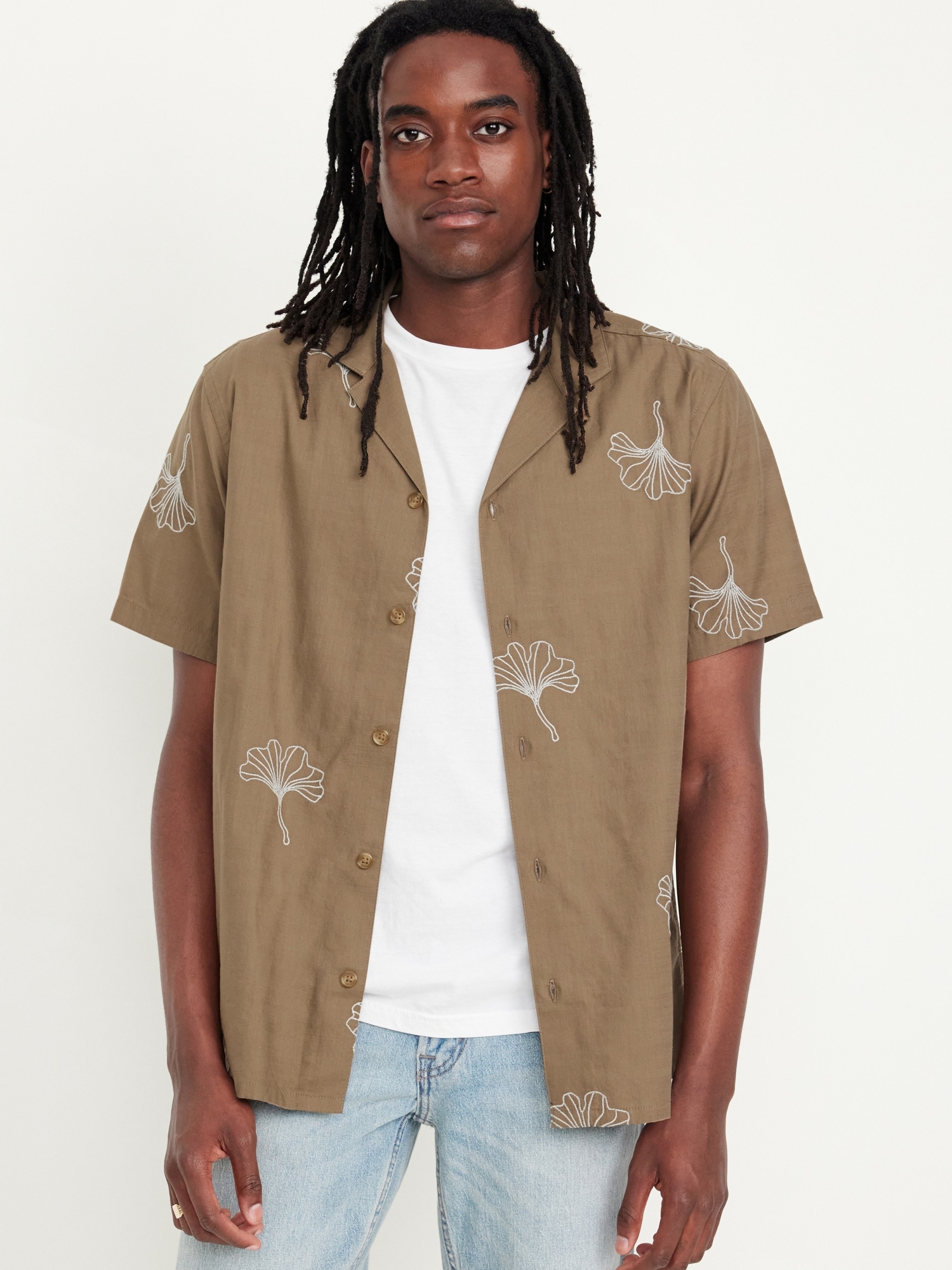 Short-Sleeve Floral Camp Shirt