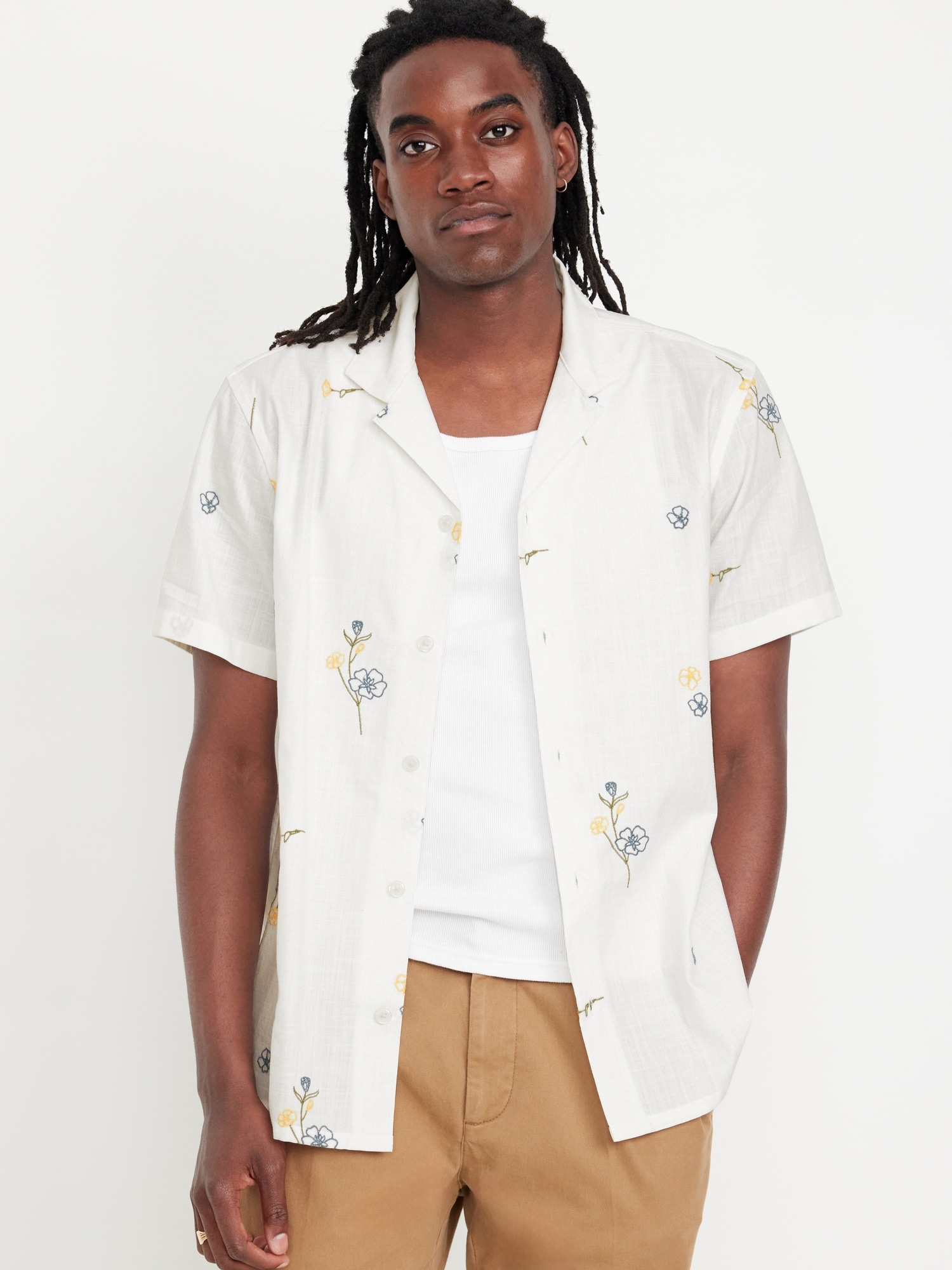 Short-Sleeve Floral Camp Shirt