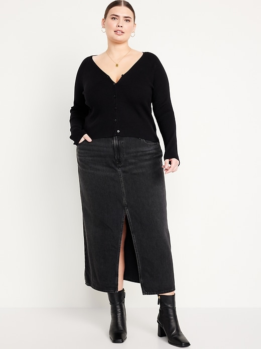 Image number 8 showing, Mid-Rise Jean Maxi Skirt