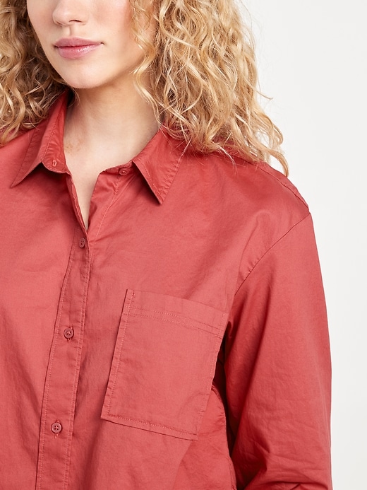 Image number 4 showing, Button-Down Crop Shirt