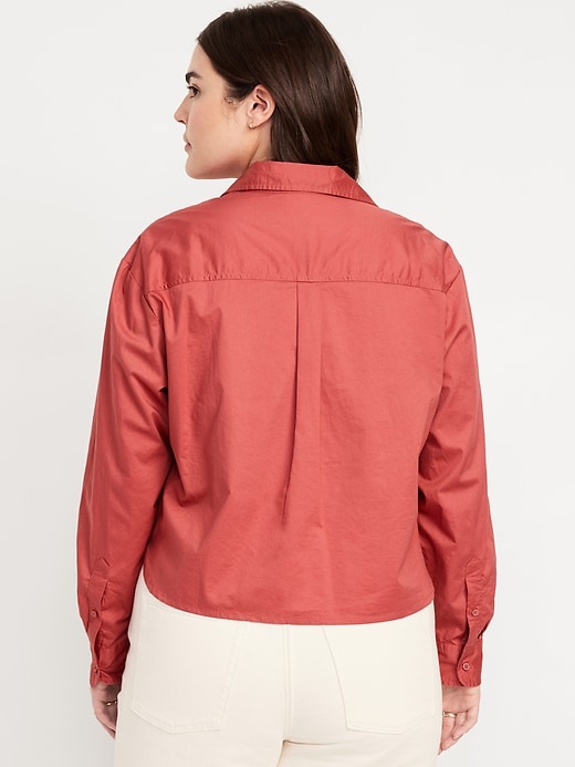 Image number 6 showing, Button-Down Crop Shirt