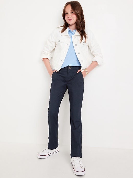 L'image numéro 3 présente Pantalons d'uniforme extensible en sergé pour fille
