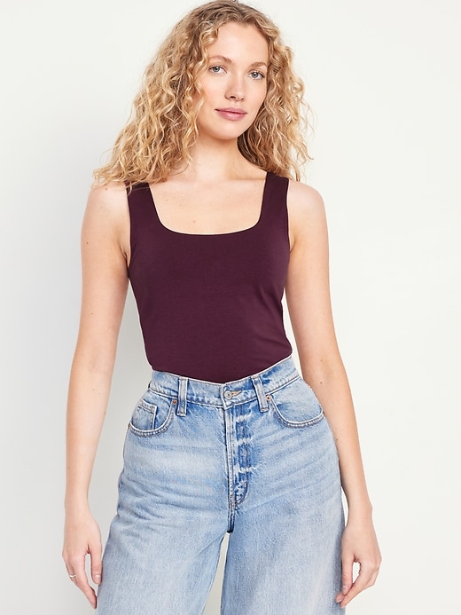 Image number 1 showing, Double-Layer Crop Tank Top