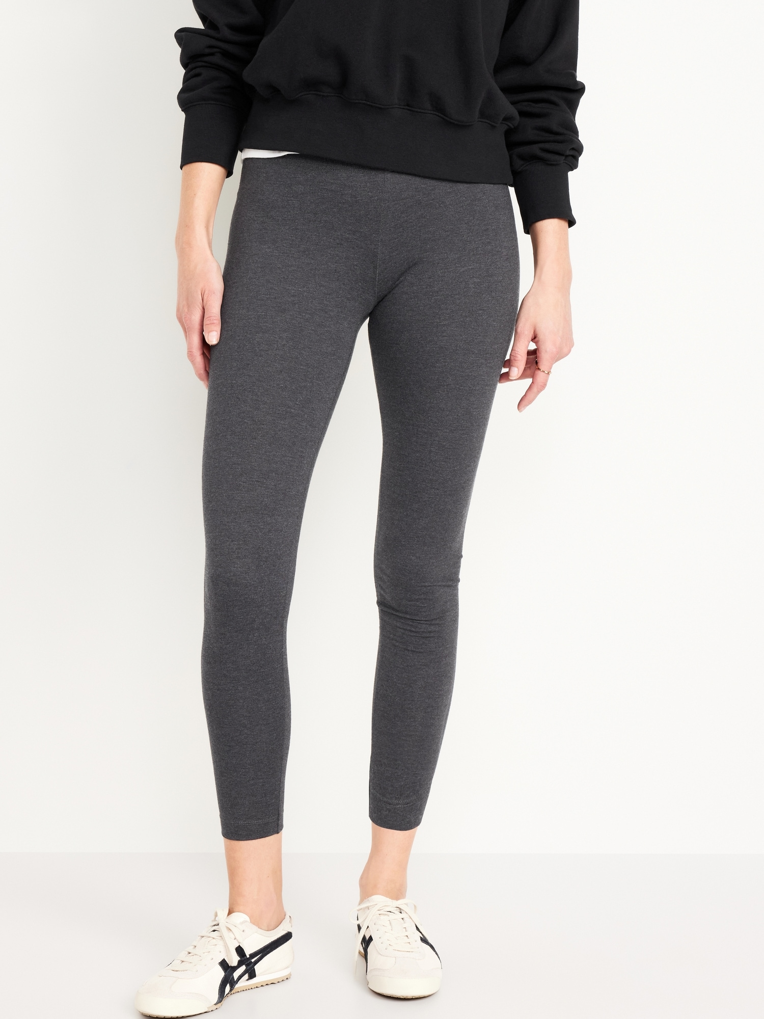 Mid-Rise Jersey Ankle Leggings