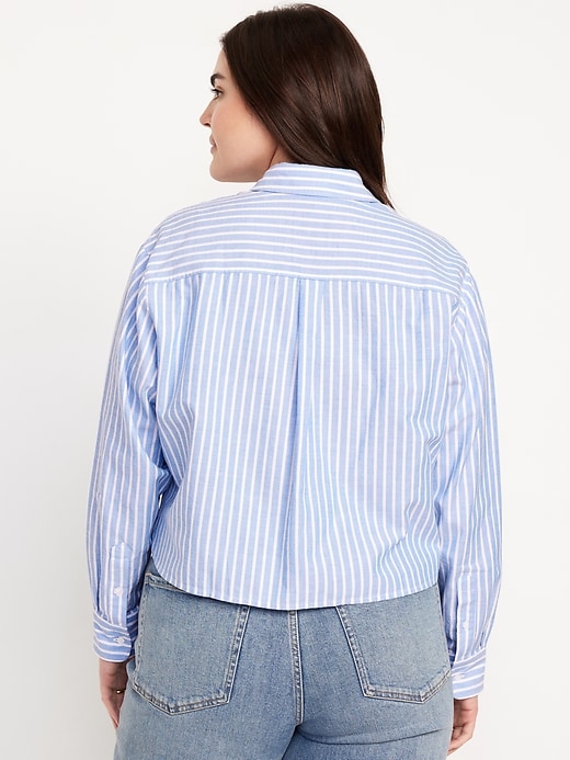 Image number 6 showing, Button-Down Oxford Crop Shirt