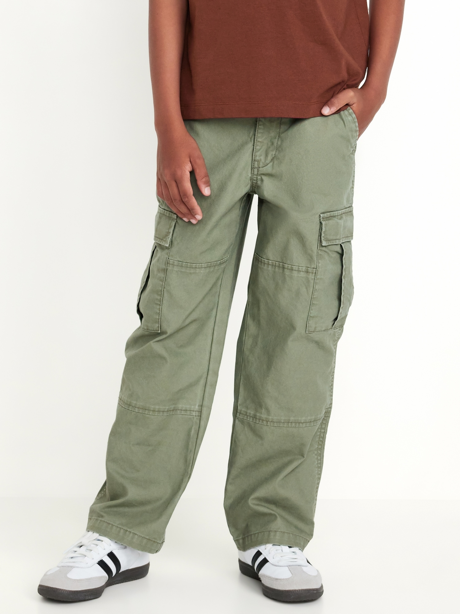 Baggy Non-Stretch Cargo Pants for Boys