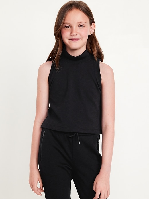 View large product image 1 of 4. Dynamic Fleece Sleeveless Mock-Neck Top for Girls