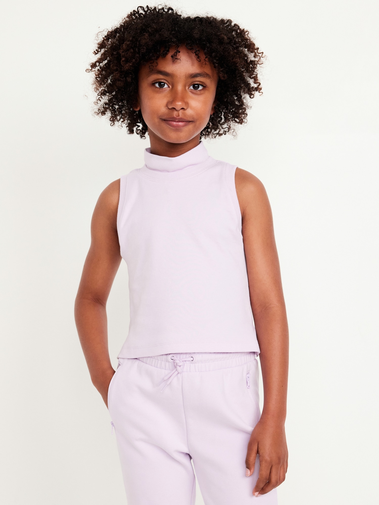 Dynamic Fleece Sleeveless Mock-Neck Top for Girls