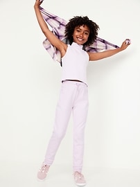 View large product image 3 of 4. Slim High-Waisted Dynamic Fleece Joggers for Girls