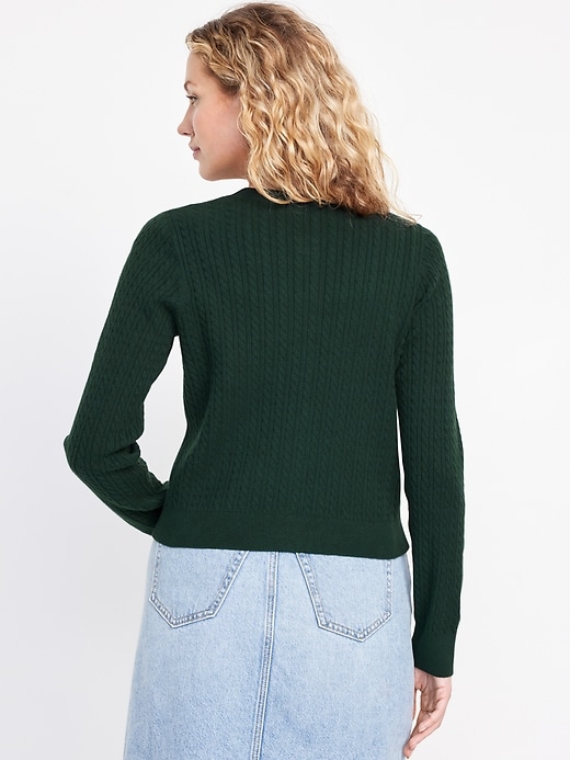 Image number 2 showing, SoSoft Cable Crop Cardigan Sweater