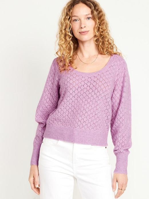 Image number 1 showing, Pointelle Sweater