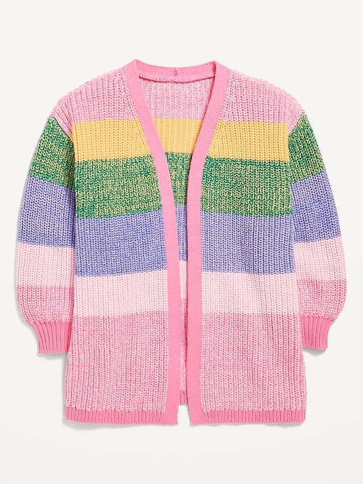 Voir une image plus grande du produit 1 de 1. Cardigan à motif ouvert à l’avant pour toute-petite fille