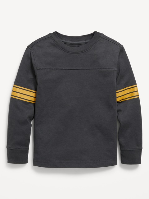Oversized Long-Sleeve Striped T-Shirt for Toddler Boys